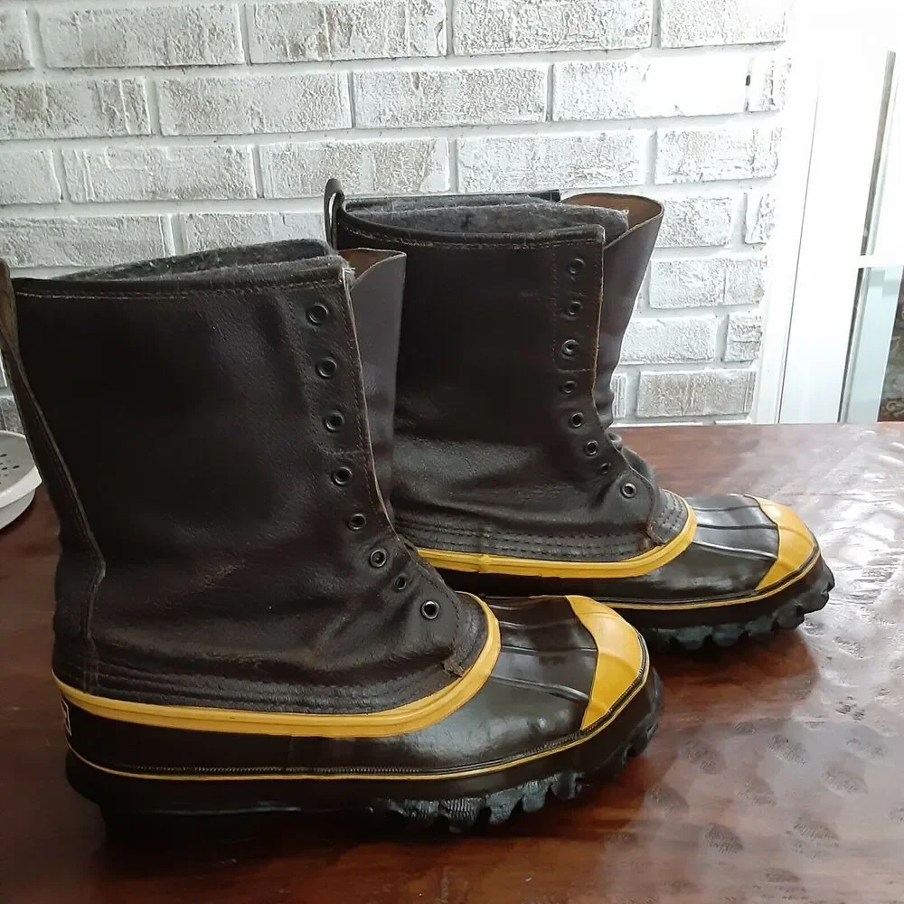 LaCrosse De-Icer Insulated Boot,Leather Upper sz 7,Steel Shank Brown & Gold